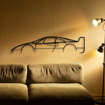 F40 Classic Silhouette Metal Wall Art - Tinvibe