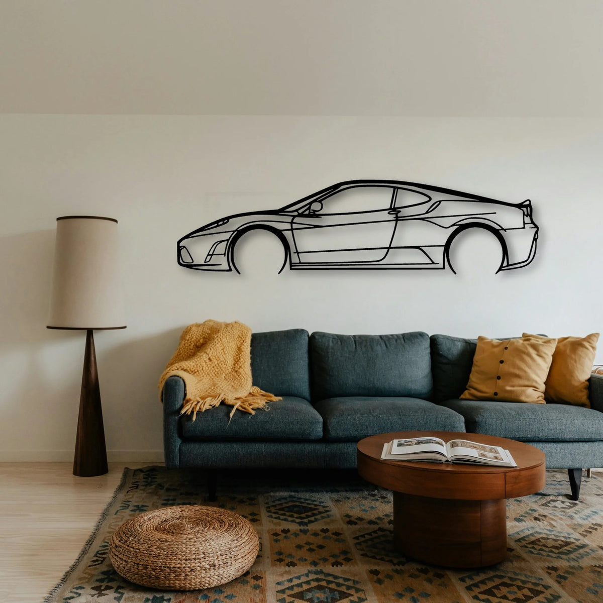 F430 Scuderia Classic Silhouette Metal Wall Art - Tinvibe