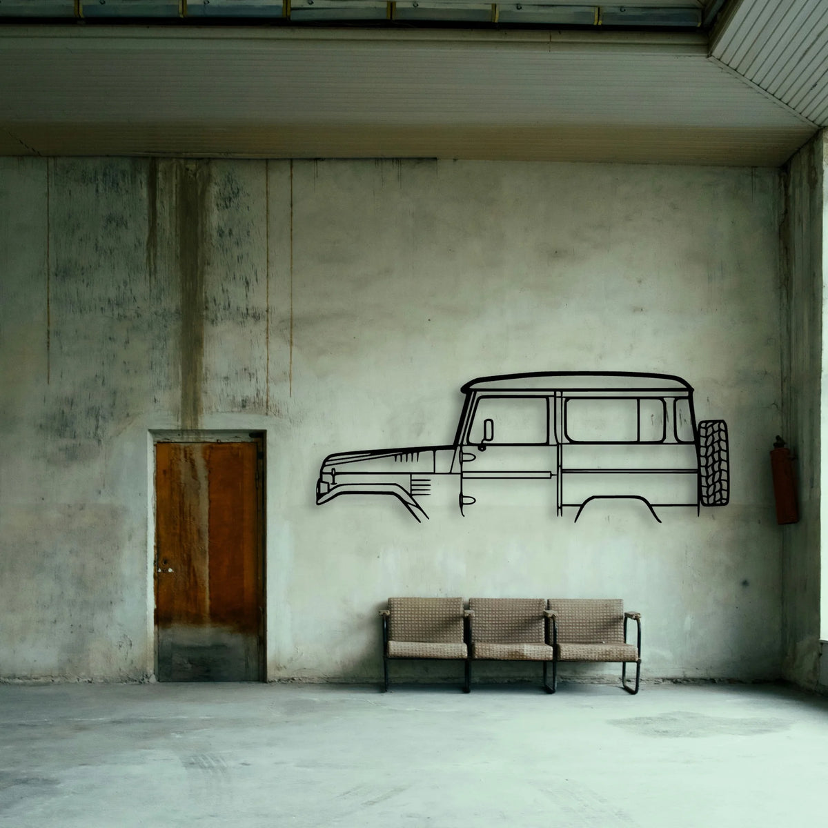 FJ40 1978 Classic Silhouette Metal Wall Art - Tinvibe