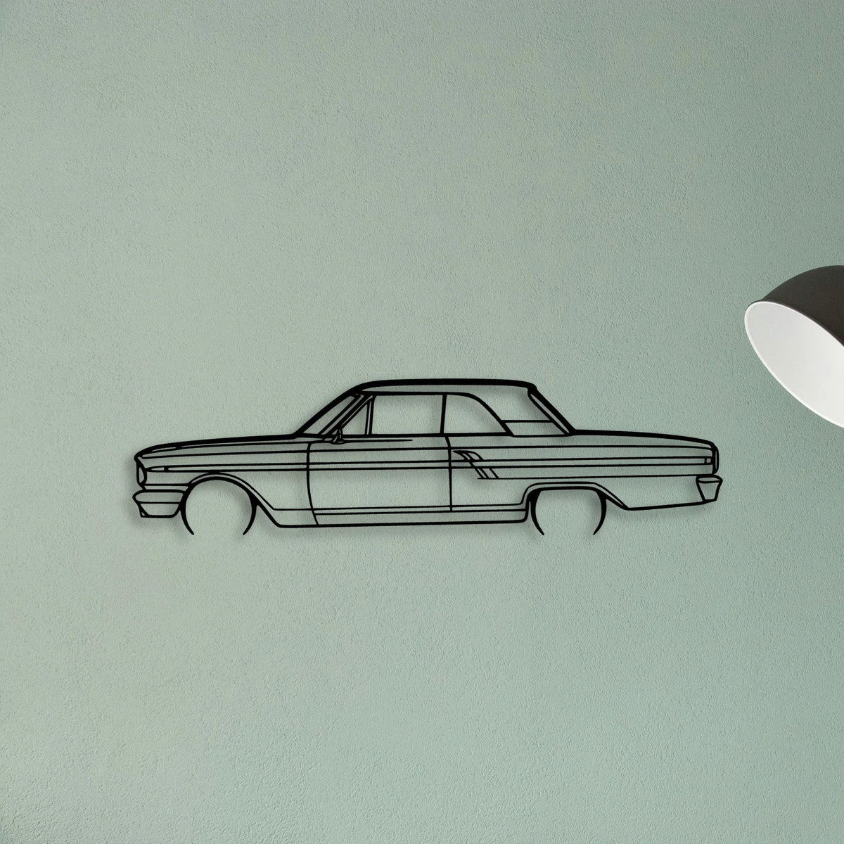 Fairlane Coupe 1964 2 Classic Silhouette Metal Wall Art - Tinvibe