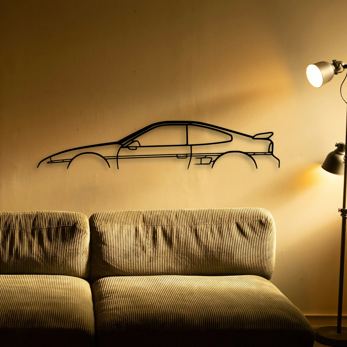 Fiero 1987 Classic Silhouette Metal Wall Art - Tinvibe
