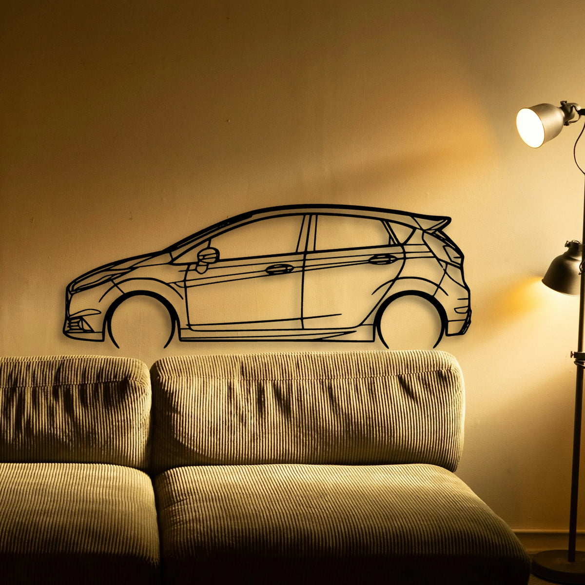 Fiesta ST 2017 Classic Silhouette Metal Wall Art - Tinvibe