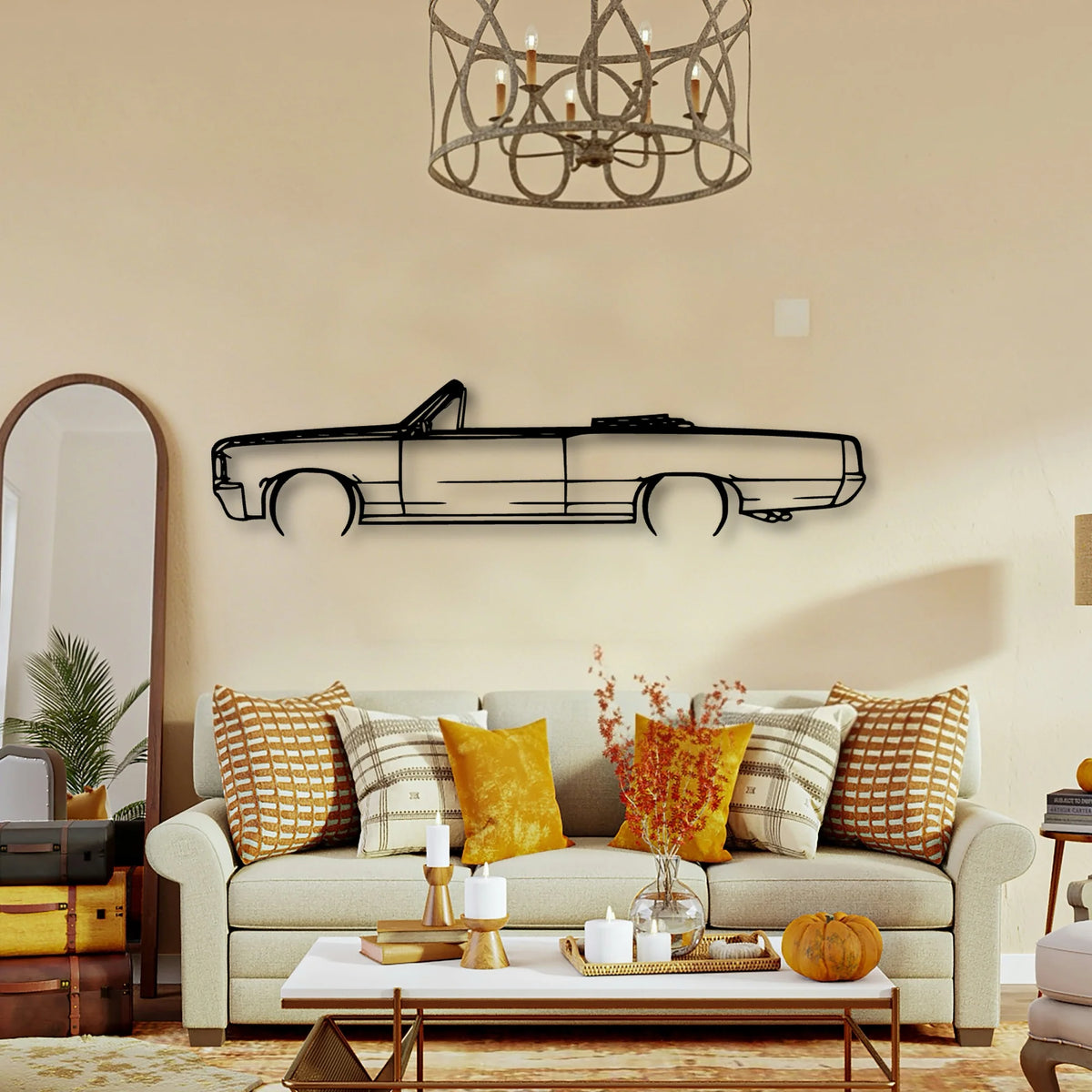 GTO Cabrio 1964 Classic Silhouette Metal Wall Art - Tinvibe