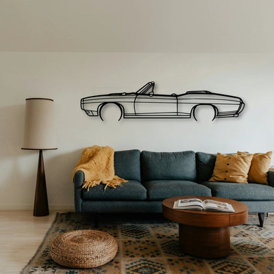 GTO Convertible 1969 Classic Silhouette Metal Wall Art - Tinvibe