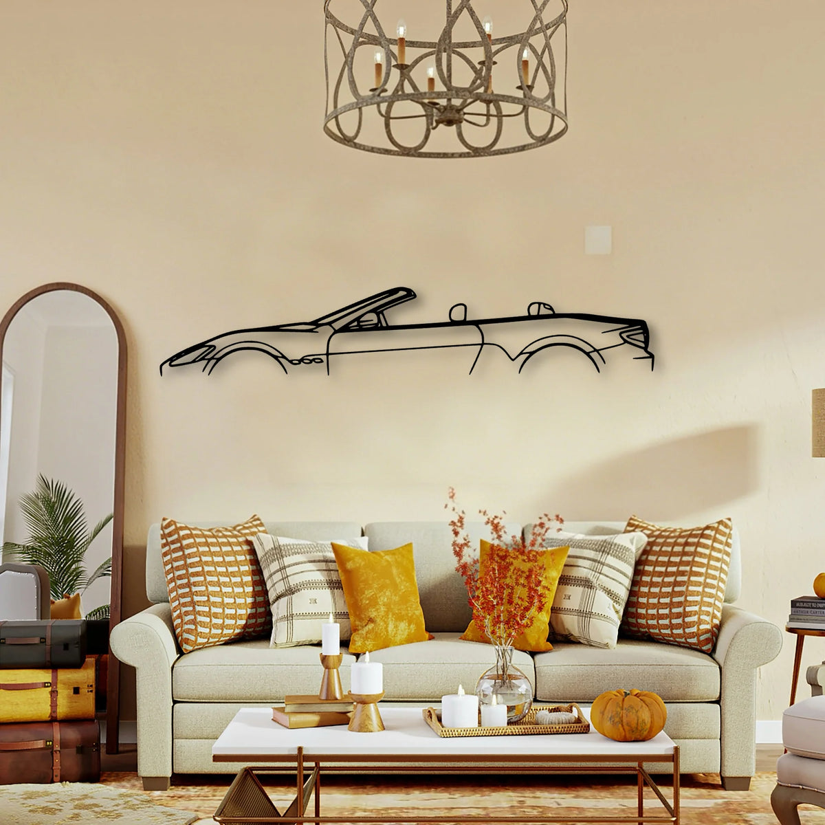 GT Convertible Classic Silhouette Metal Wall Art - Tinvibe