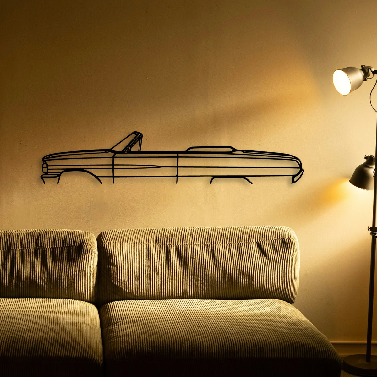Galaxie Convertible 1964 Classic Silhouette Metal Wall Art - Tinvibe