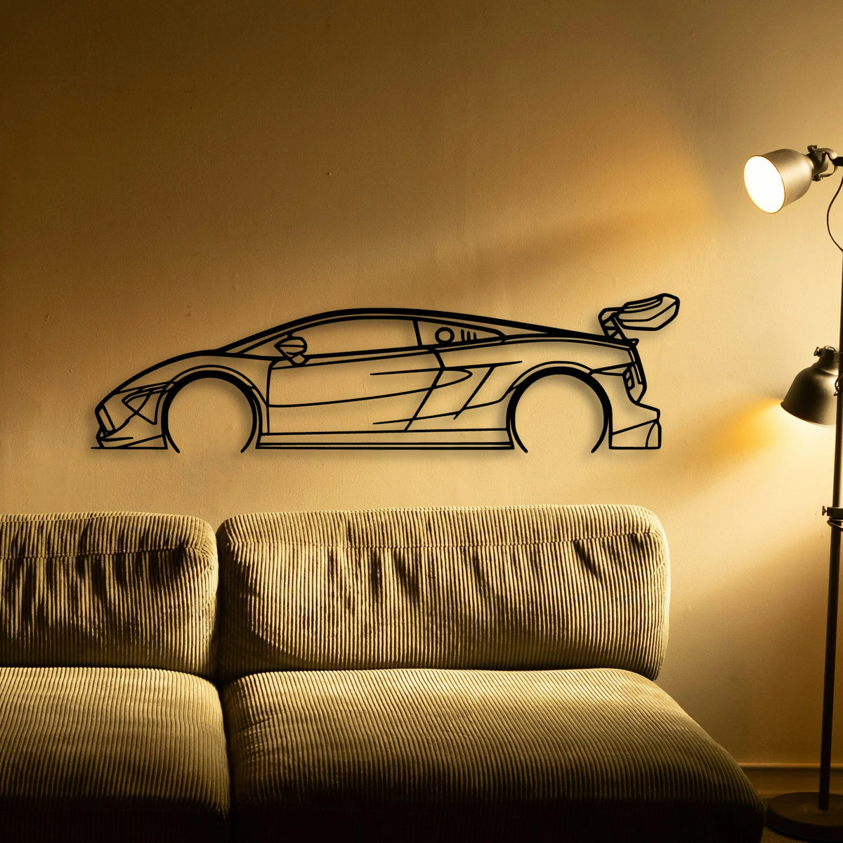 Gallardo Super Trofeo 2 Classic Silhouette Metal Wall Art - Tinvibe