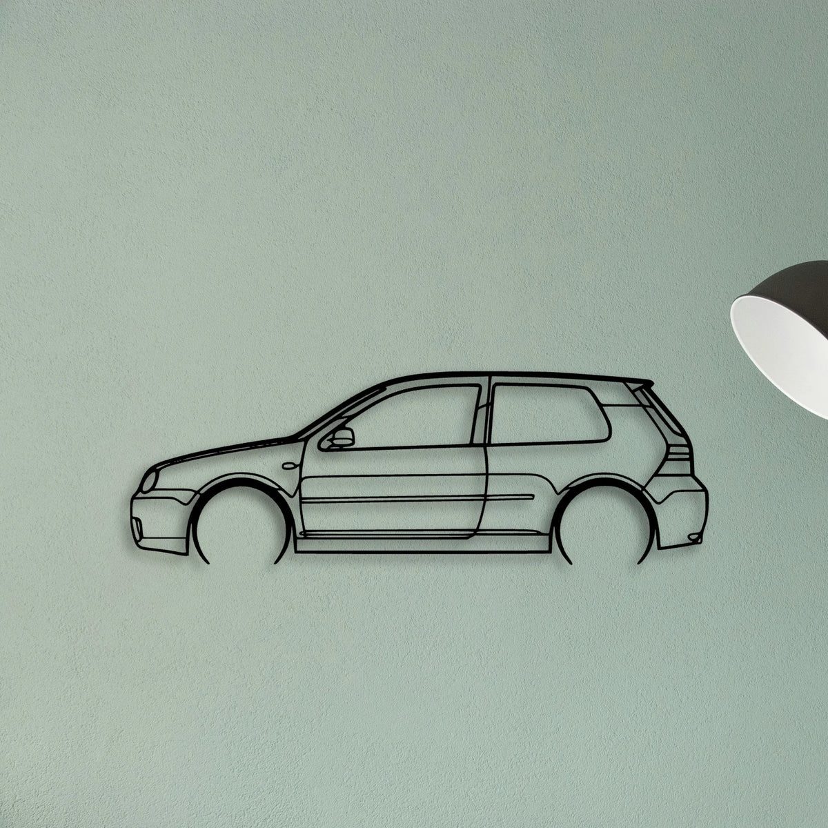 Golf 4 R32 2 Classic Silhouette Metal Wall Art - Tinvibe