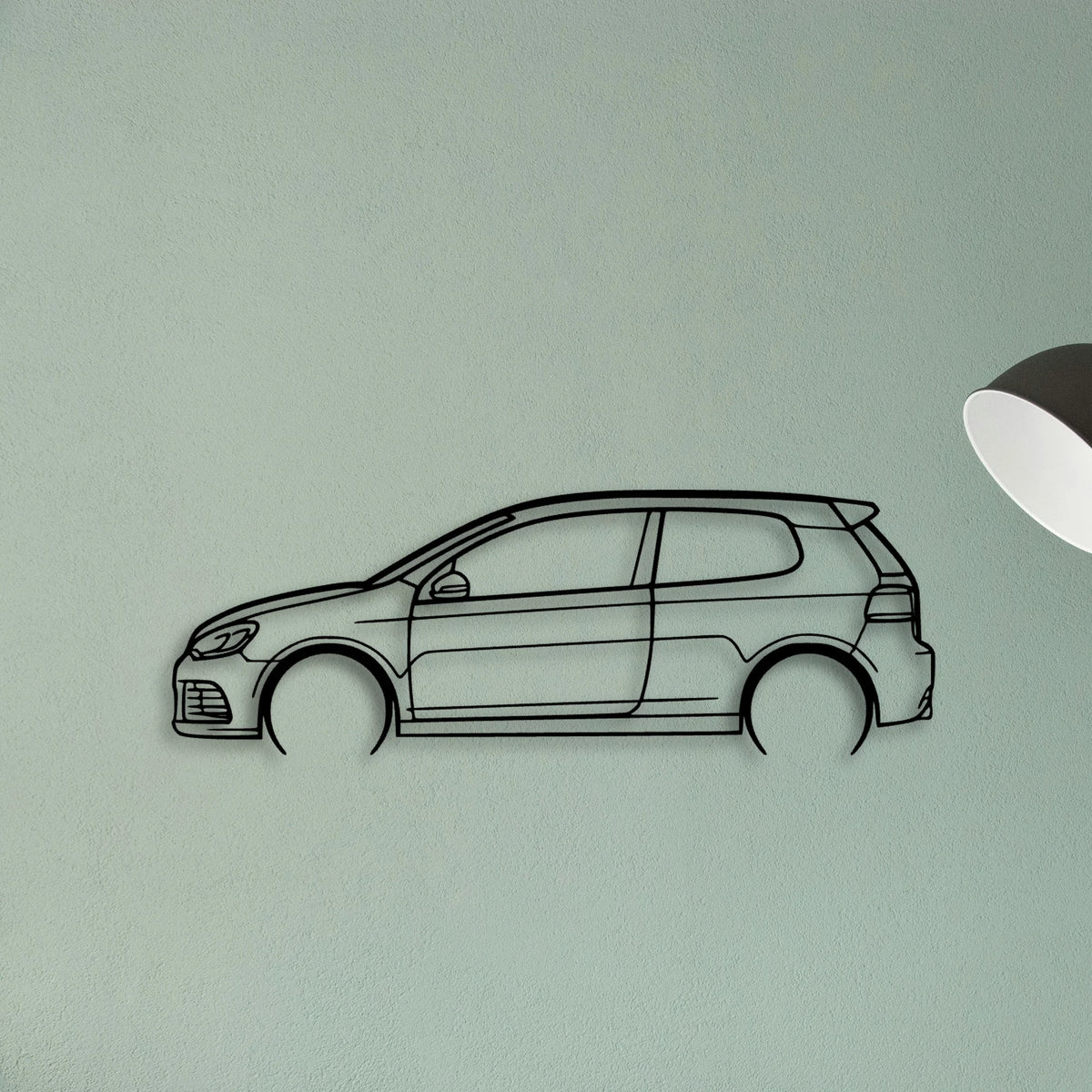 Golf 6 R Classic Silhouette Metal Wall Art - Tinvibe