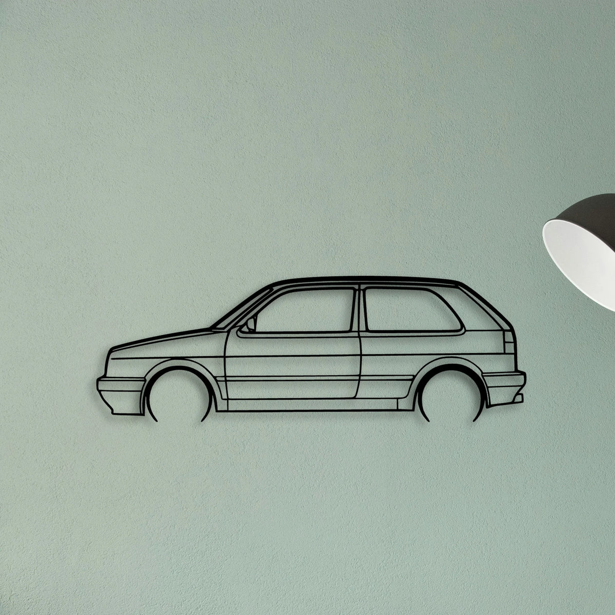 Golf MK2 GTI 2 Classic Silhouette Metal Wall Art - Tinvibe