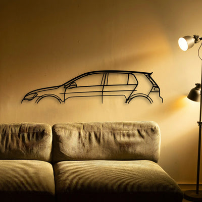 Golf MK7 GTI 2017 Classic Silhouette Metal Wall Art - Tinvibe