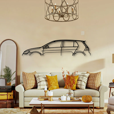 Golf MK7 GTI 2017 Classic Silhouette Metal Wall Art - Tinvibe