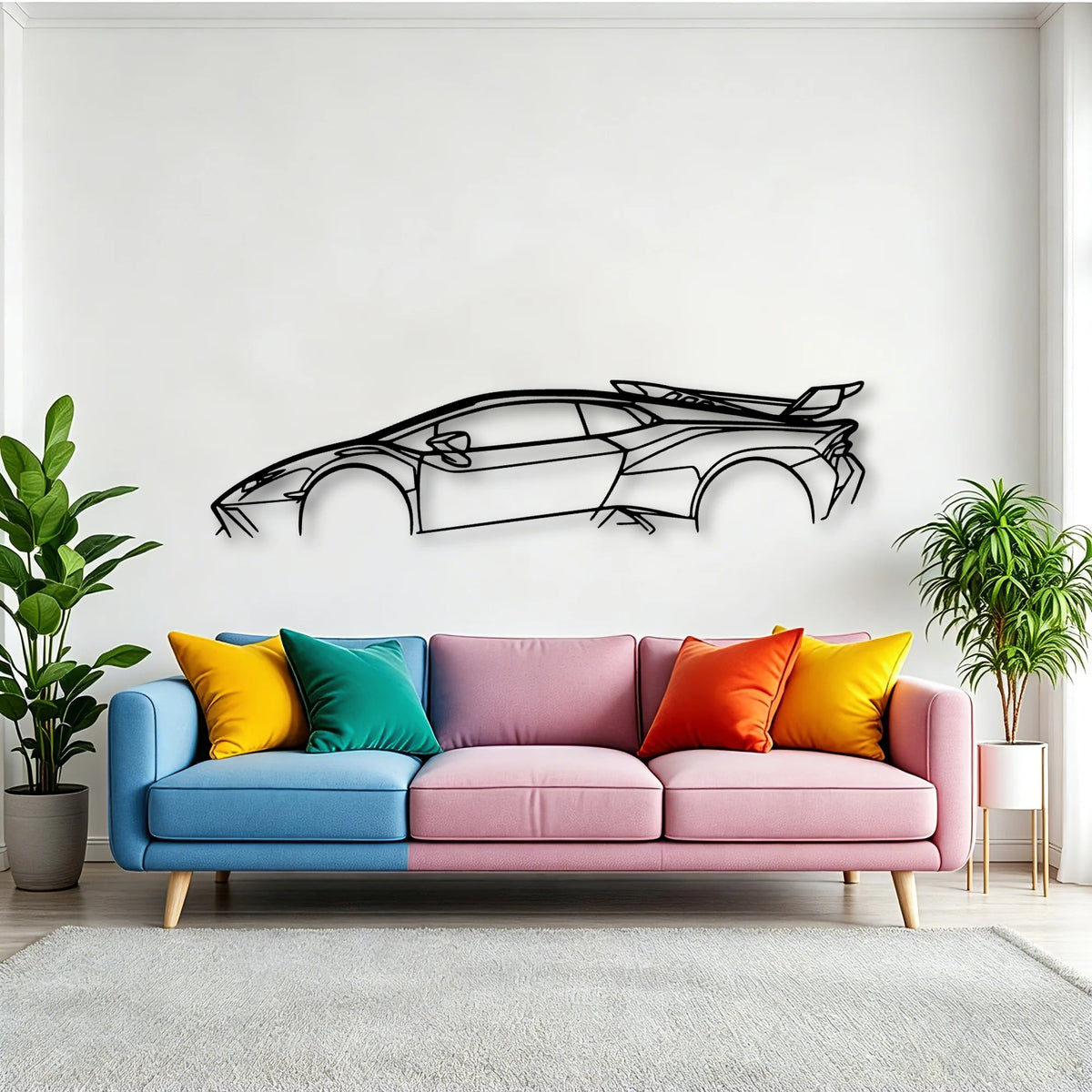 Huracan STO Classic Silhouette Metal Wall Art - Tinvibe