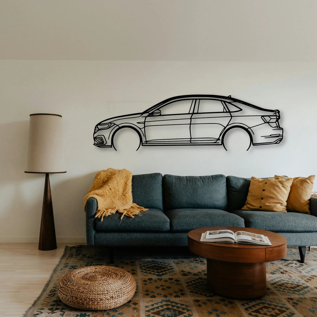 Jetta GLI 2020 Classic Silhouette Metal Wall Art - Tinvibe