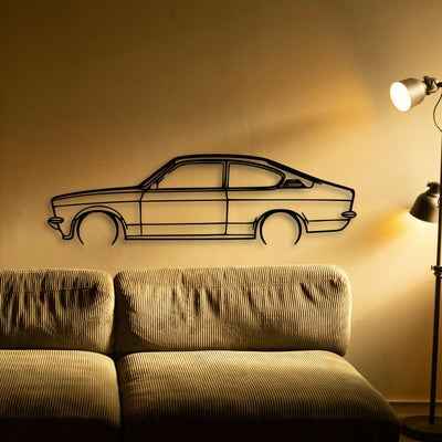 Kadett C 1973 Classic Silhouette Metal Wall Art - Tinvibe