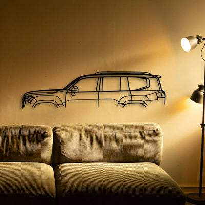 Land Cruiser 300VX 2022 Classic Silhouette Metal Wall Art - Tinvibe
