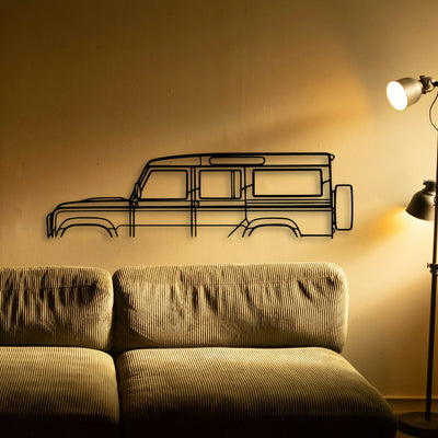 Land Defender 110 Classic Silhouette Metal Wall Art - Tinvibe