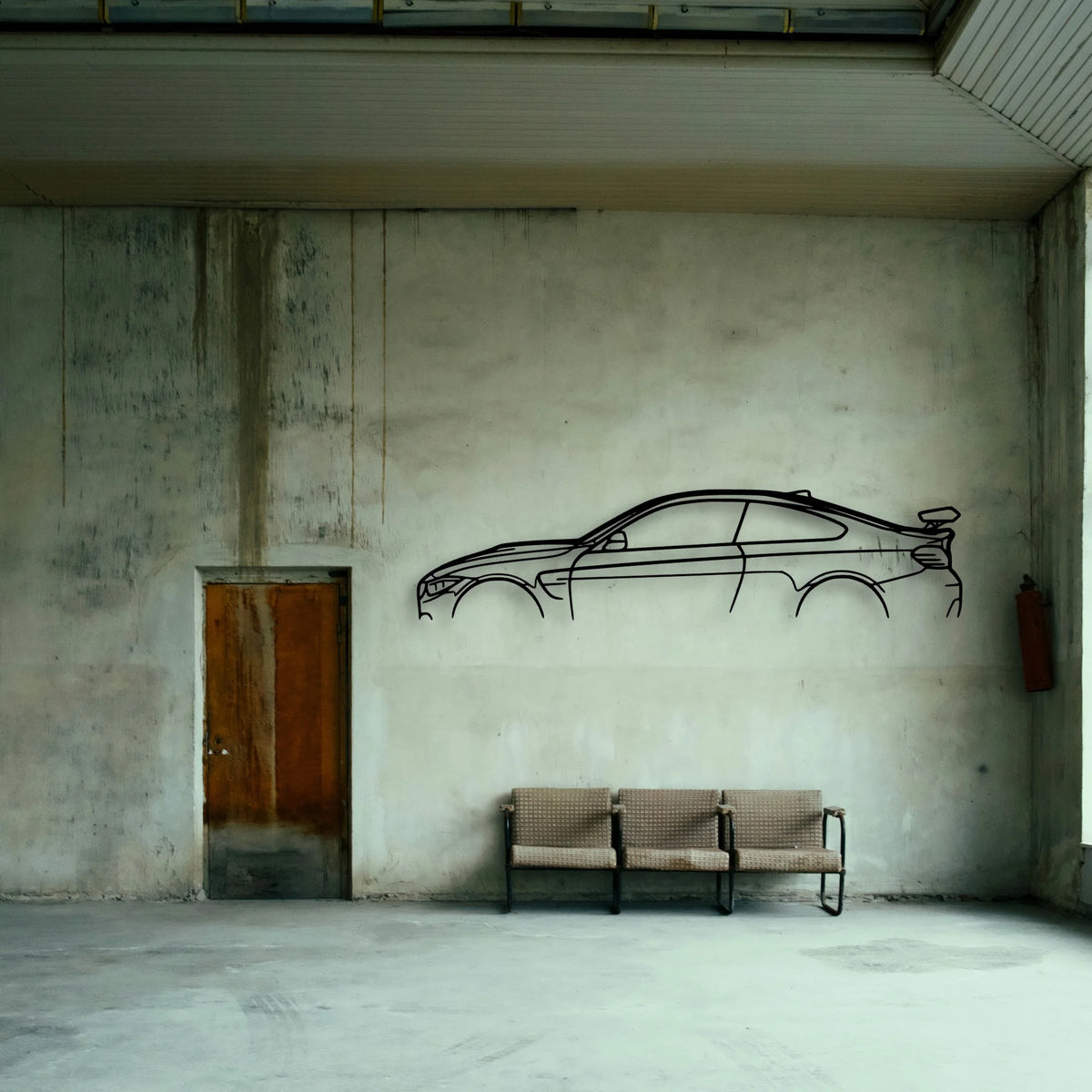 M4 GTS F82 Classic Silhouette Metal Wall Art - Tinvibe
