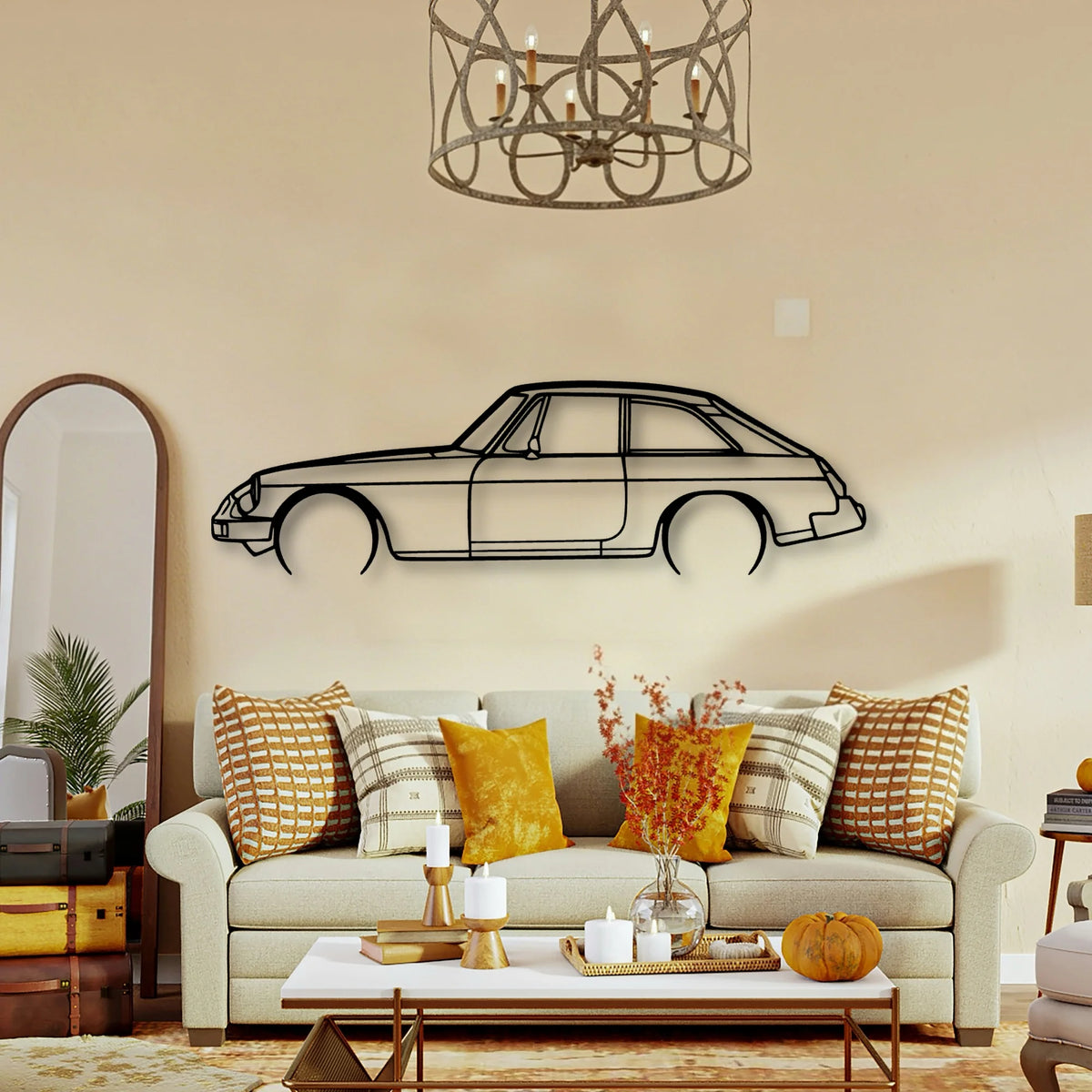 MGB GT 1978 Classic Silhouette Metal Wall Art - Tinvibe