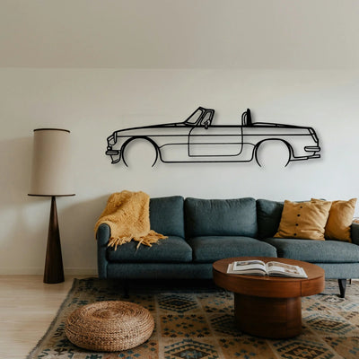 MGB Roadster 1969 Classic Silhouette Metal Wall Art - Tinvibe
