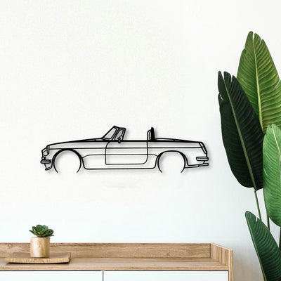 MGB Roadster 1969 Classic Silhouette Metal Wall Art - Tinvibe