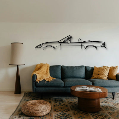 MX 5 Miata 2000 Classic Silhouette Metal Wall Art - Tinvibe