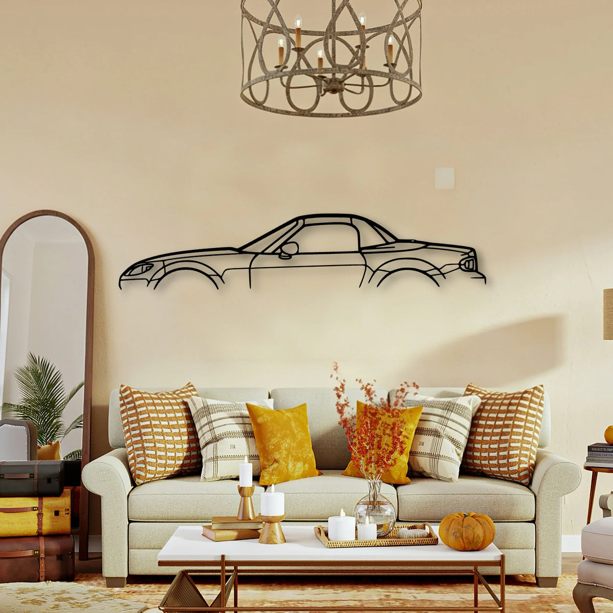 MX 5 2015 Classic Silhouette Metal Wall Art - Tinvibe
