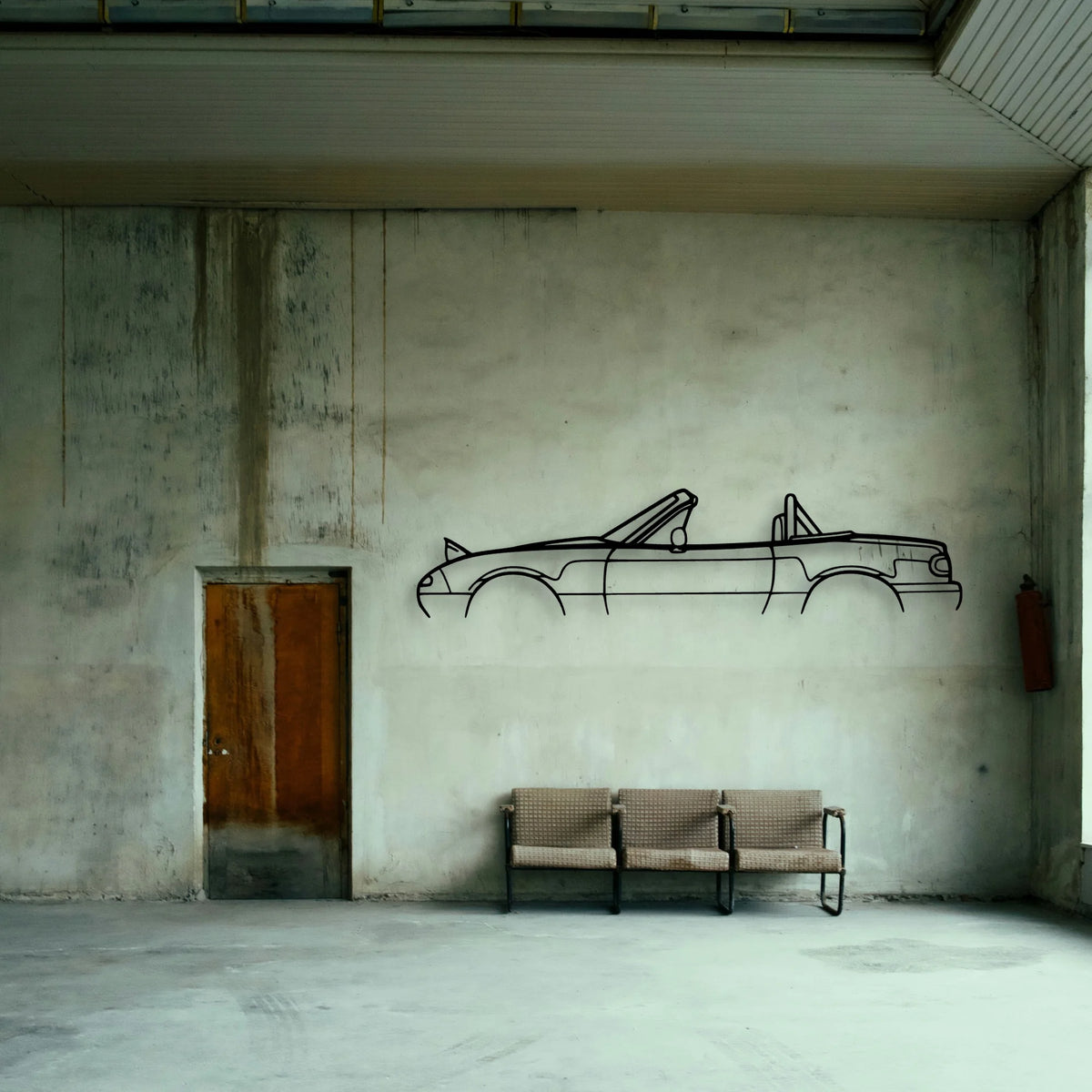 Miata MX 5 NA Roll BAR 1994 Classic Silhouette Metal Wall Art - Tinvibe