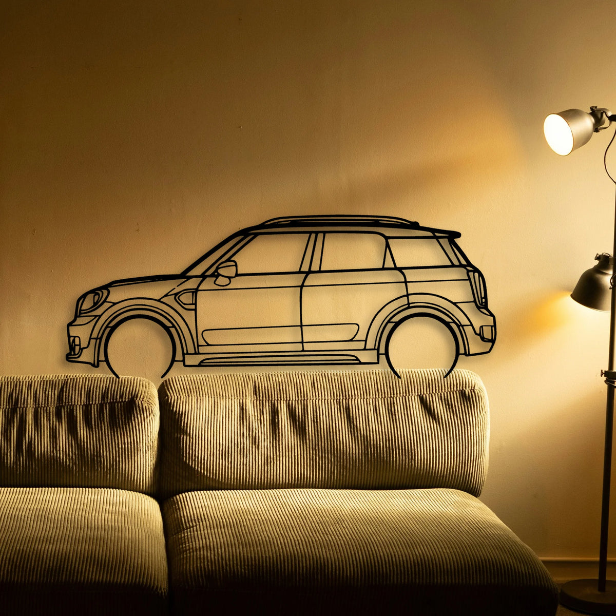Mini Countryman 2018 Classic Silhouette Metal Wall Art - Tinvibe