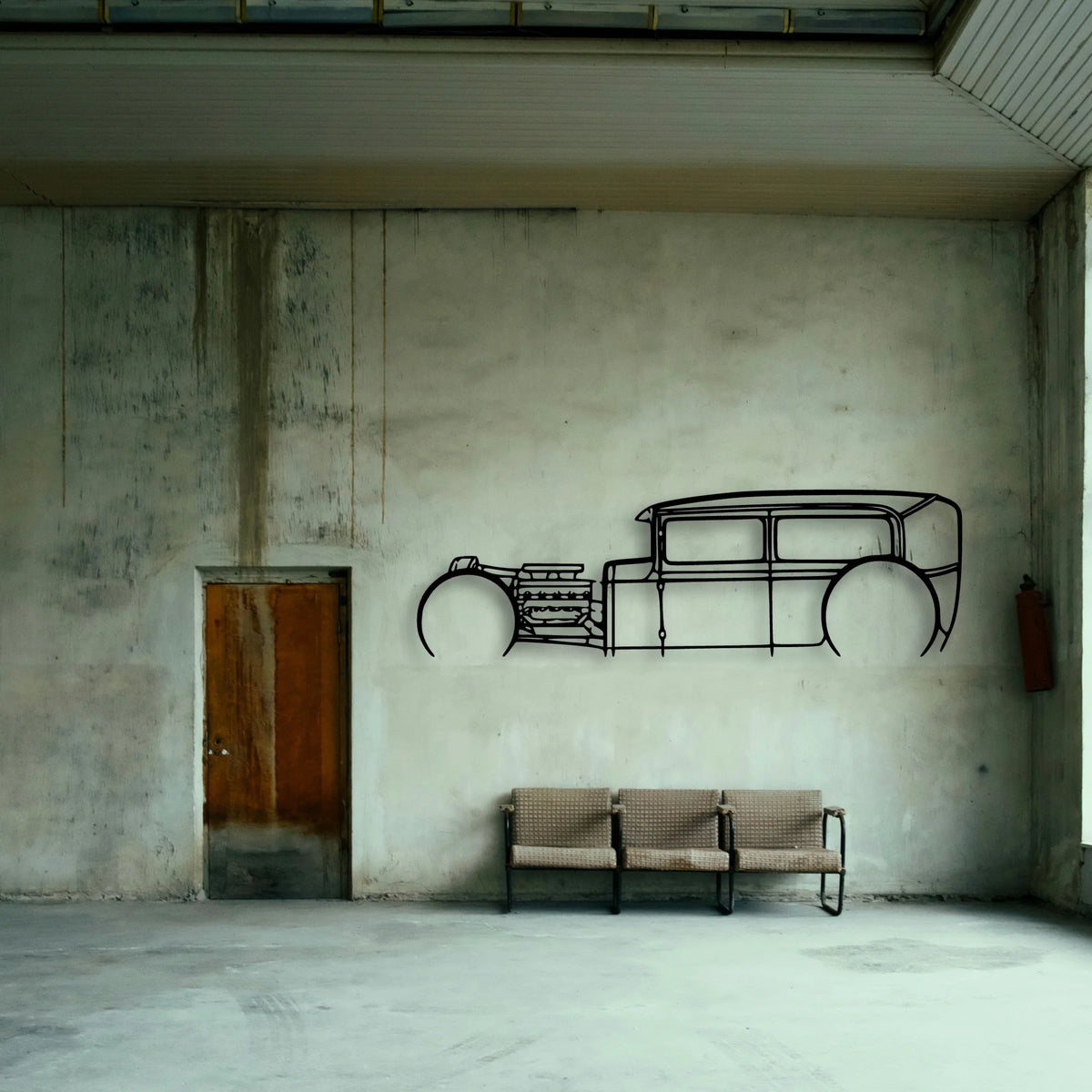 Model A Classic Silhouette Metal Wall Art - Tinvibe
