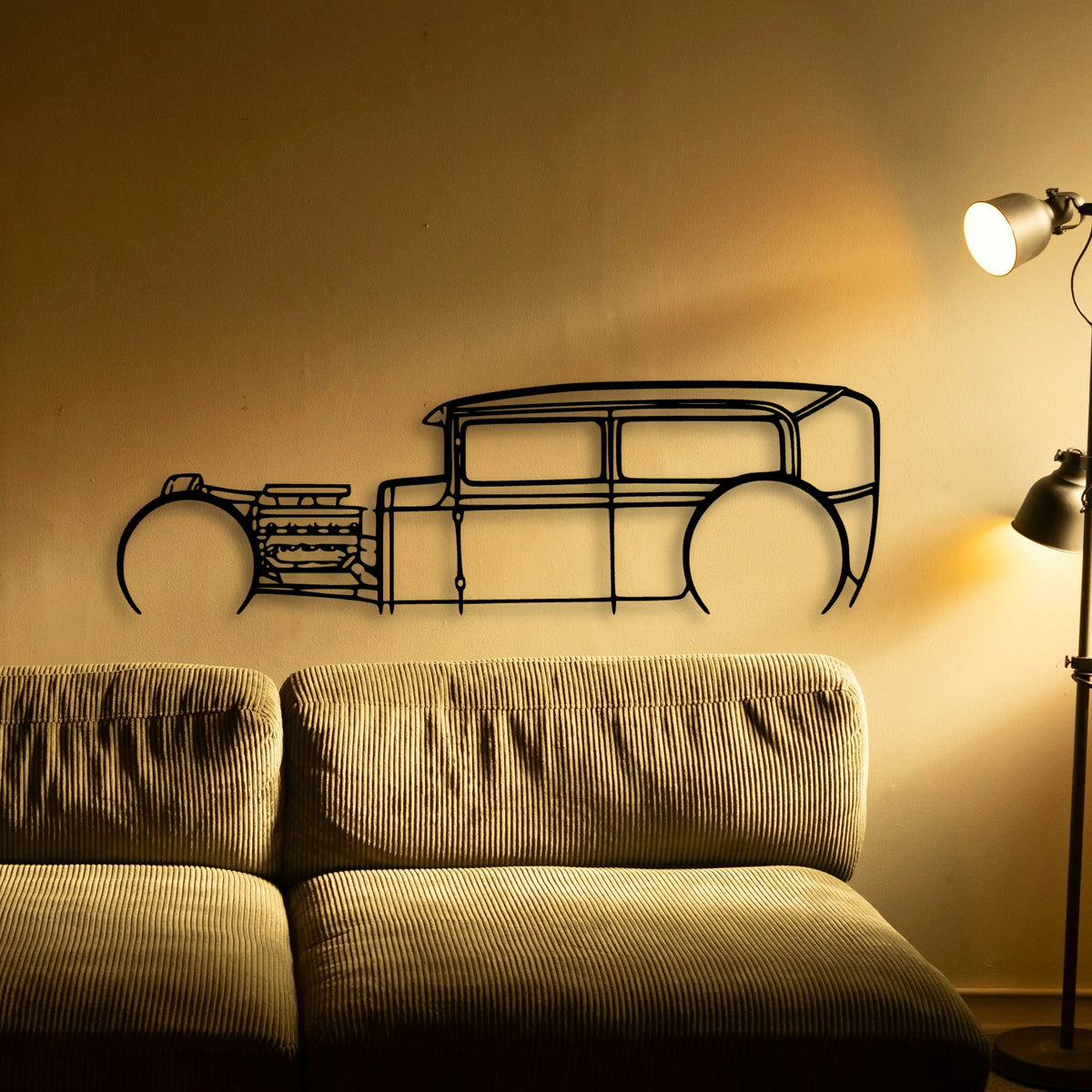 Model A Classic Silhouette Metal Wall Art - Tinvibe