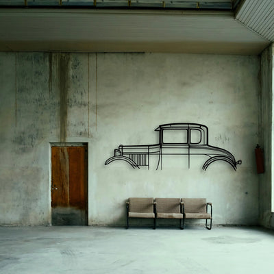 Model A Special Coupe 1928 Classic Silhouette Metal Wall Art - Tinvibe