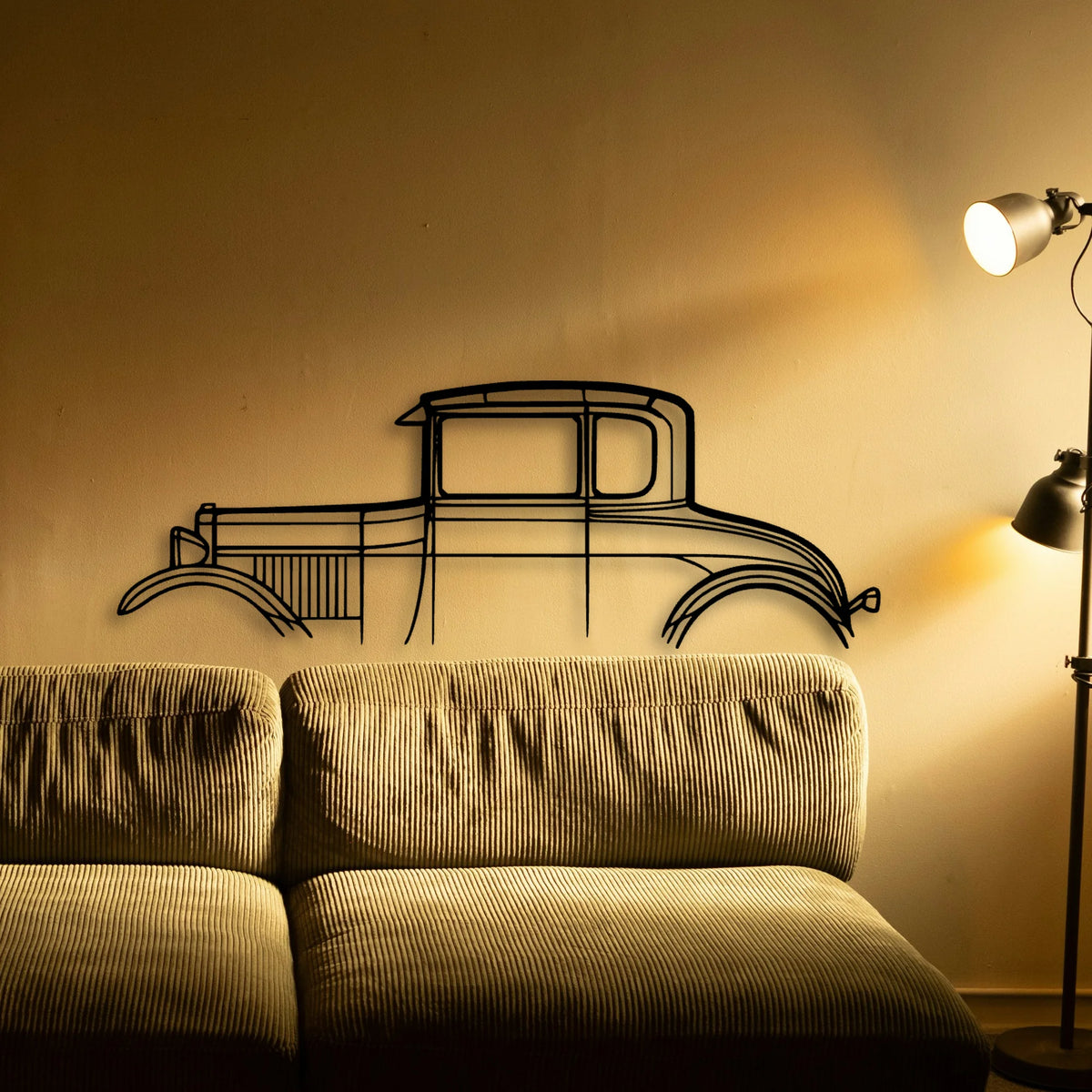 Model A Special Coupe 1928 Classic Silhouette Metal Wall Art - Tinvibe