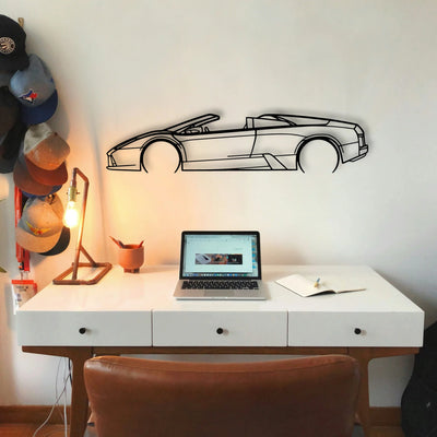 Murcielago Roadster 2008 Classic Silhouette Metal Wall Art - Tinvibe