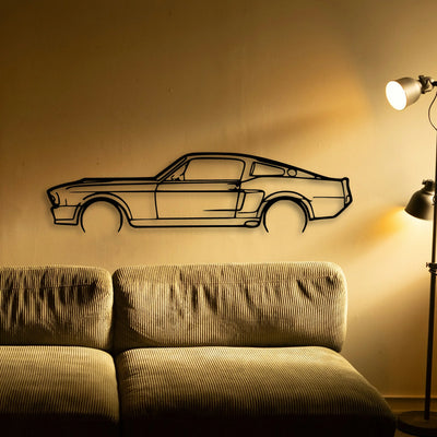 Mustang 1967 Classic Silhouette Metal Wall Art - Tinvibe