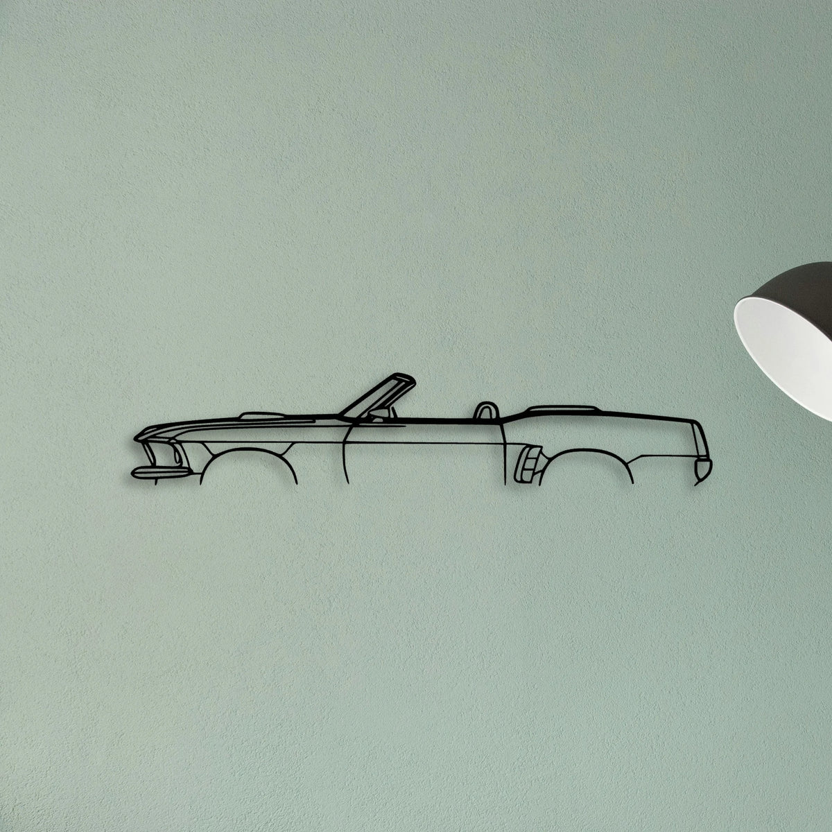 Mustang Convertible 1969 Classic Silhouette Metal Wall Art - Tinvibe