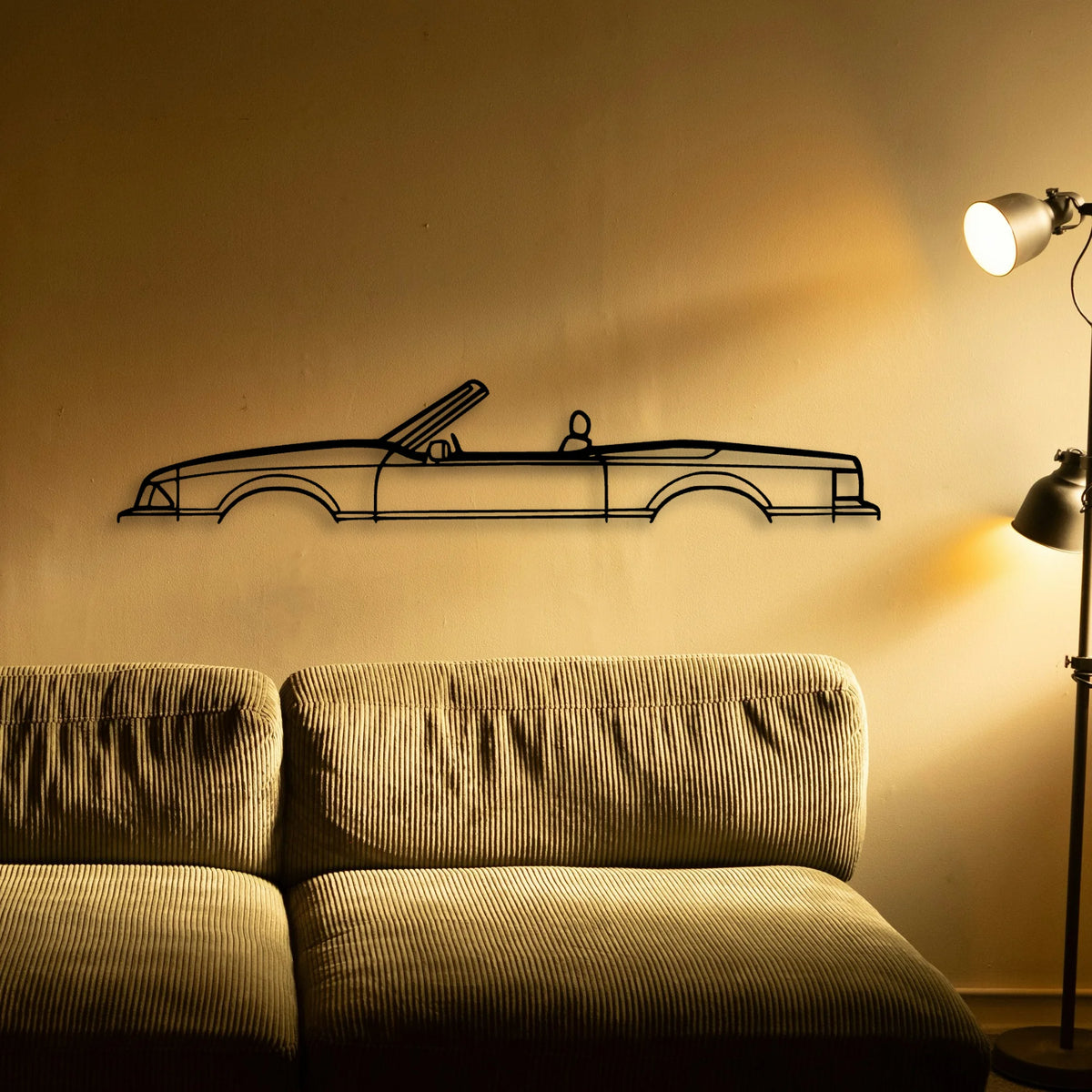 Mustang Convertible 1989 Classic Silhouette Metal Wall Art - Tinvibe