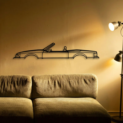 Mustang Convertible 1989 Classic Silhouette Metal Wall Art - Tinvibe