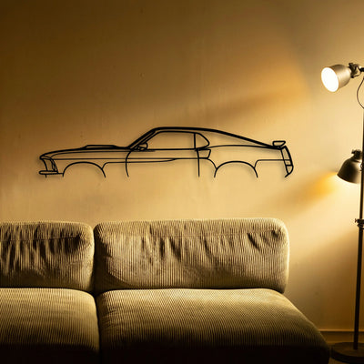 Mustang Fastback 1969 Classic Silhouette Metal Wall Art - Tinvibe