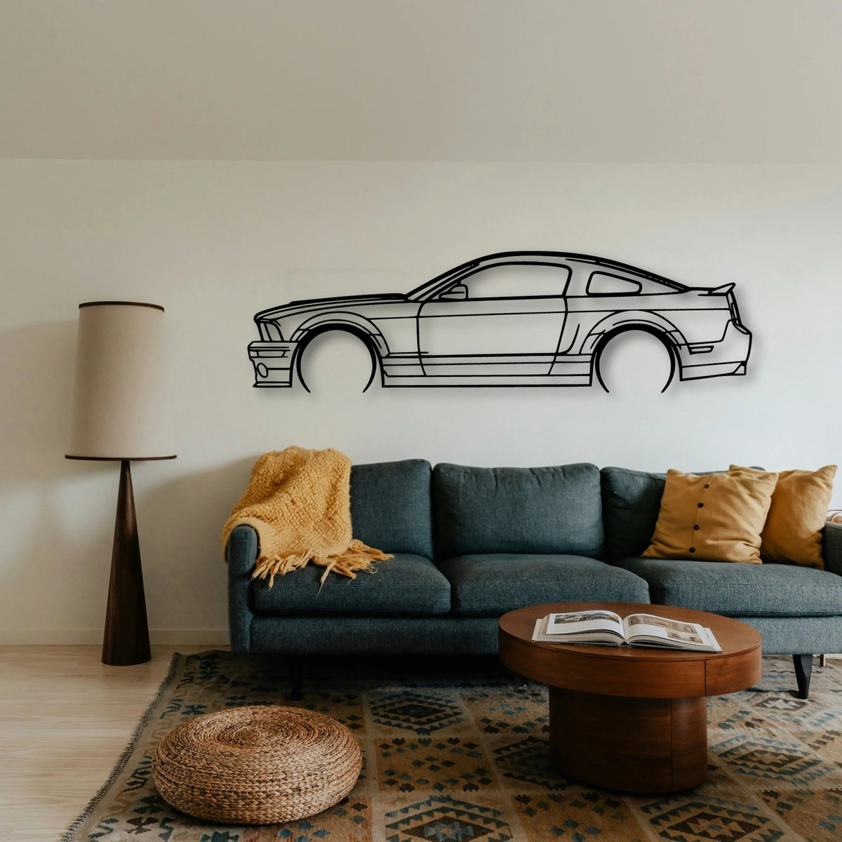 Mustang GT500 2008 Classic Silhouette Metal Wall Art - Tinvibe