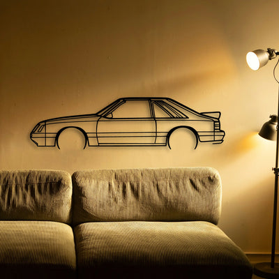 Mustang GT 1985 2 Classic Silhouette Metal Wall Art - Tinvibe