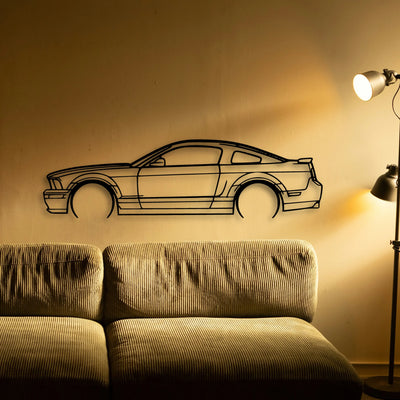 Mustang GT 2005 Classic Silhouette Metal Wall Art - Tinvibe