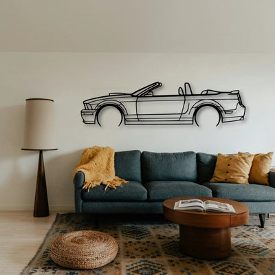 Mustang GT Convertible 2008 Classic Silhouette Metal Wall Art - Tinvibe