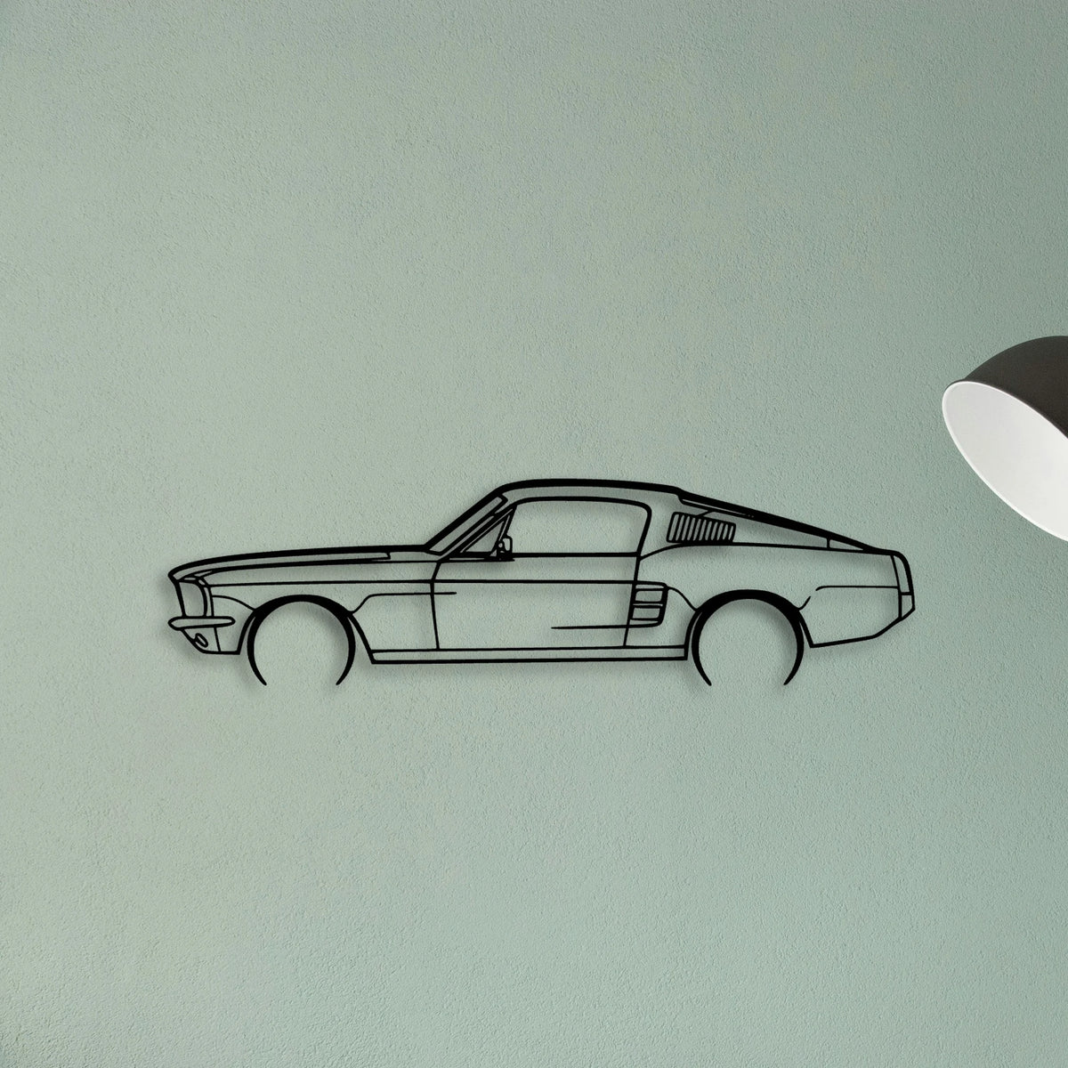 Mustang GT Fastback 390s 2 Classic Silhouette Metal Wall Art - Tinvibe