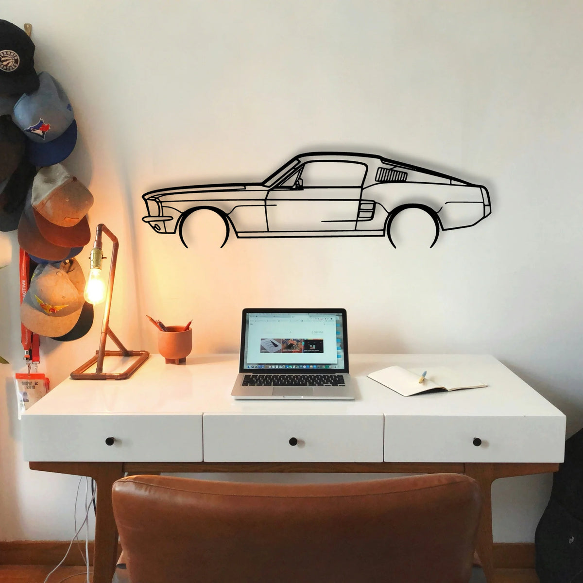 Mustang GT Fastback 390s 2 Classic Silhouette Metal Wall Art - Tinvibe