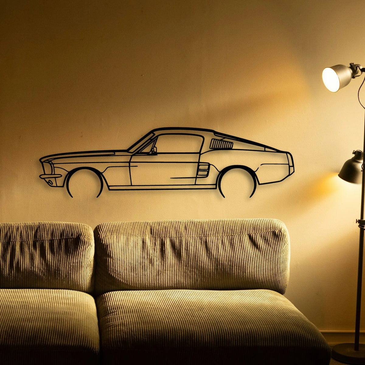 Mustang GT Fastback 390s 2 Classic Silhouette Metal Wall Art - Tinvibe
