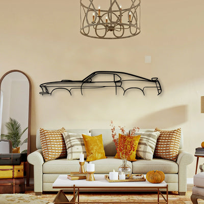 Mustang Mach 1 1969 Classic Silhouette Metal Wall Art - Tinvibe