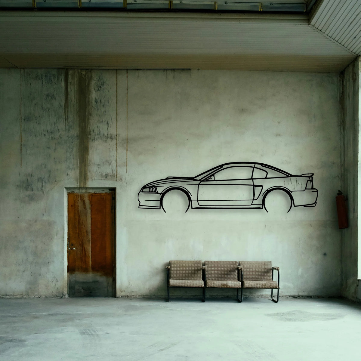 Mustang Mach 1 2003 Classic Silhouette Metal Wall Art - Tinvibe