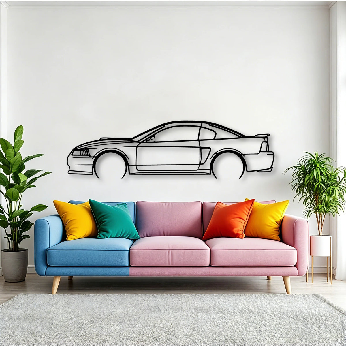 Mustang Mach 1 2003 Classic Silhouette Metal Wall Art - Tinvibe