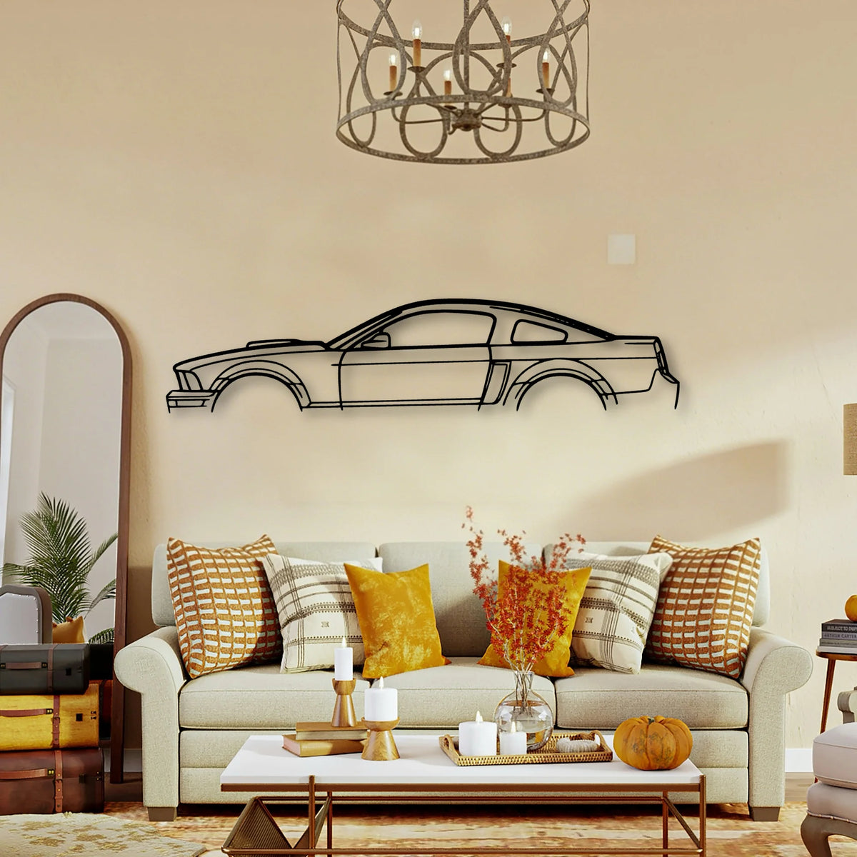 Mustang Shelby GT 2007 Classic Silhouette Metal Wall Art - Tinvibe